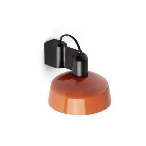 Faro Tatawin - Wandleuchte - Ø 18,4 x 15,5 cm - schwarz satiniert und rötlich orange glänzend