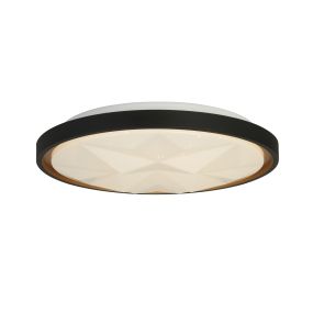 Searchlight Satellite - Deckenleuchte mit Fernbedienung - Ø 42 x 6 cm - 24W dimmbare LED inkl - schwarz und gold