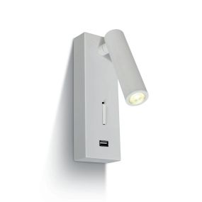 ONE Light Reading Spots - Wandleuchte mit Schalter - 6 x 2,5 x 18 cm - 3W LED inkl. - weiß
