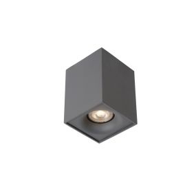 Lucide Bentoo - Aufbaustrahler - 8,3 x 8,3 x 11 cm - 4,5W dimmbare LED inkl - grau