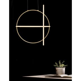 Nova Luce Arte - Pendelleuchte - 52 x 16 x 120 cm - 48,6W dimmbare LED inkl - gold