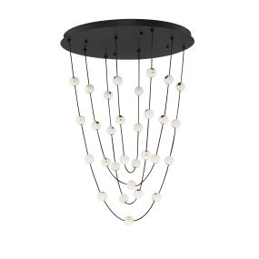 Nova Luce Alcinoe - Hängelampe - Ø 84 x 120 cm - 102W dimmbar LED inkl. - matt schwarz und gold