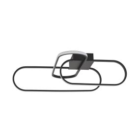 Nova Luce Arte - Deckenleuchte - 66,5 x 53 x 18 cm - 38,4W dimmbare LED inkl. - mattschwarz