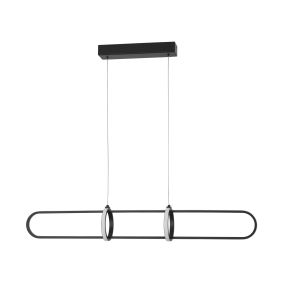 Nova Luce Arte - Hängeleuchte - 90 x 13 x 120 cm - 31,2W dimmbare LED inkl. - mattschwarz