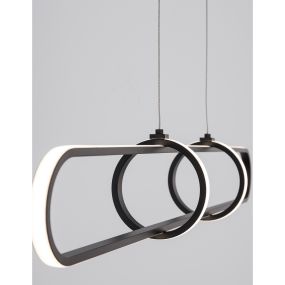 Nova Luce Arte - Hängeleuchte - 90 x 13 x 120 cm - 31,2W dimmbare LED inkl. - mattschwarz