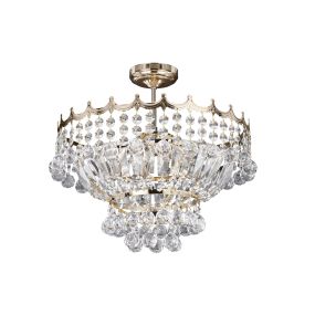 Searchlight Versailles - Kronleuchter - Ø 42 x 44 cm - gold und transparent