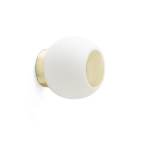 Faro Moy - Wand-/Deckenleuchte - Ø 14 x 13 cm - 4W LED inkl. - IP44 - satiniert gold