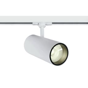 ONE Light COB Cylinder - Stromschienenstrahler mit COB LED - 3-Phasen-Stromschienensystem - Ø 9 x 20 cm - inkl. 30W LED - weiß - Lichtfarbe weiß