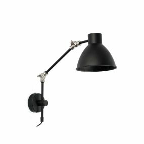Faro Celia - Wandleuchte mit Schalter - 15,5 x 42 x 14,5 cm - mattschwarz