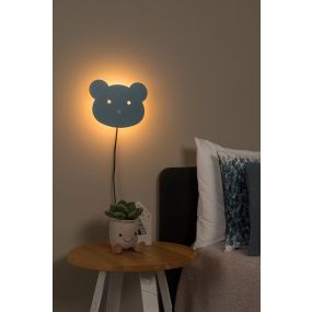 Lucide Charlie Bear - Wandleuchte - 26 x 4,2 x 20 cm - 7W dimmbare LED inkl - blau
