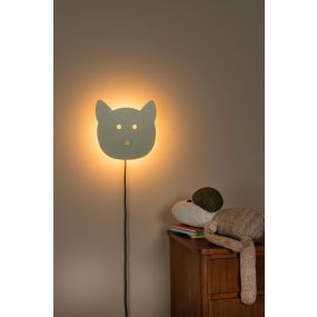 Lucide Charlie Puss - Wandleuchte - 20,7 x 4,2 x 20 cm - 7W dimmbare LED inkl - grün