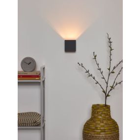 Lucide Xio Cube - Wandleuchte mit 2 verstellbaren Strahlen - 9,7 x 9,7 x 9,7 cm - 4W dimmbare LED inkl - grau