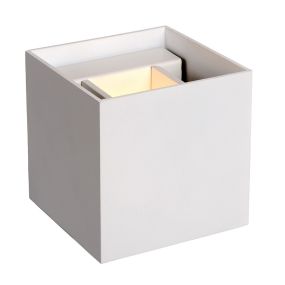 Lucide Xio Cube - Wandleuchte mit 2 verstellbaren Strahlen - 9,7 x 9,7 x 9,7 cm - 4W dimmbare LED inkl - weiß