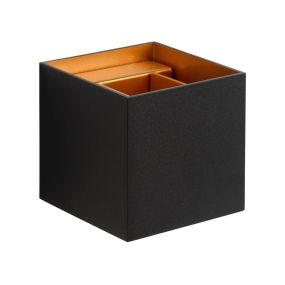 Lucide Xio - Wandleuchte mit 2 verstellbaren Lichtkegeln - 9,7 x 9,7 x 9,7 cm - 4W dimmbare LED inkl. - schwarz