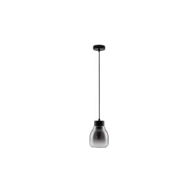 Nova Luce Blacu - Hängelampe - Ø 15 x 120 cm - rauchiger Farbverlauf und Schwarz