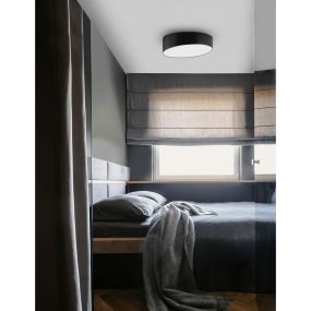 Nova Luce Maggio - Deckenleuchte - Ø 50 x 12 cm - 60W LED inkl. - sand schwarz und matt weiß
