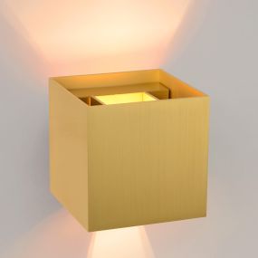 Lucide Xio - Wandleuchte - 9,7 x 9,7 x 9,7 cm - 3,5W dimmbare LED inkl - matt gold