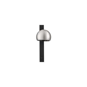 Nova Luce Lusa - wandleuchte - Ø 10 x 26 x 13 cm - 10W LED inkl. - nebliges nickel und schwarz