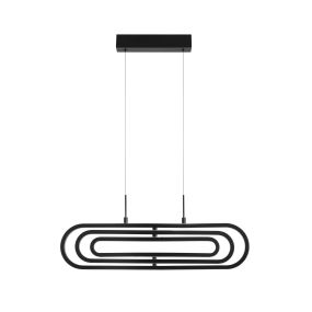 Nova Luce Arte - Pendelleuchte - 64 x 44 x 120 cm - 50W dimmbare LED inkl - mattschwarz