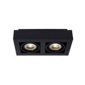 Lucide Zefix - Aufbaustrahler 2L - 34 x 18,5 x 9 cm - 2 x 12W dimmbare LED inkl. - dimmbar auf warm - schwarz