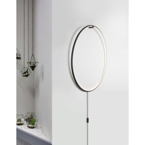 Nova Luce Ring - Wandleuchte - Ø 79 x 2 cm - 28W dimmbare LED inkl. - Sand schwarz