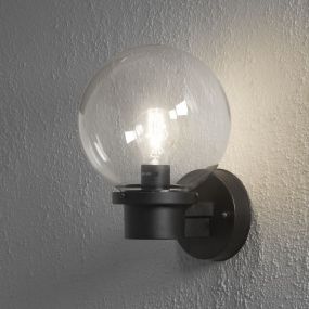 Konstsmide Nemi Up - Wandleuchte mit Dämmerungsschalter - 27 x 29 x 20 cm - IP44 - schwarz