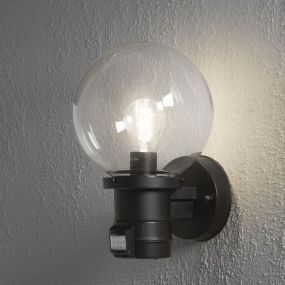 Konstsmide Nemi Up - Wandleuchte mit Bewegungssensor - 27 x 31 x 20 cm - IP44 - schwarz