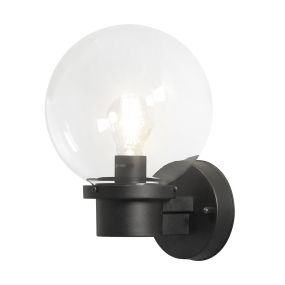 Konstsmide Nemi Up - Wandleuchte mit Dämmerungsschalter - 27 x 29 x 20 cm - IP44 - schwarz