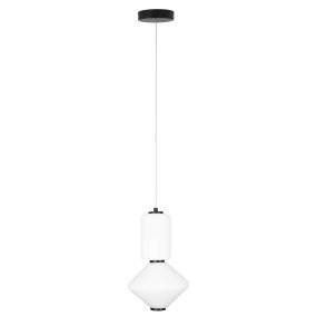 Maxlight Akiko - Hängeleuchte - Ø 20 x 150 cm - 16W LED inkl - schwarz und opal