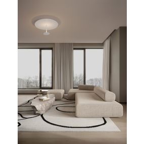 Nova Luce Nima - Deckenleuchte - Ø 60 x 23 cm - 30W dimmbar LED inkl. - Sand Weiß