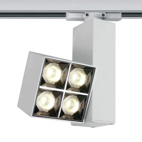 ONE Light Mirror Square - Stromschienenstrahler - 3-Phasen-Schienensystem - 8 x 5,4 x 14,8 cm - 15W LED inkl. - weiß
