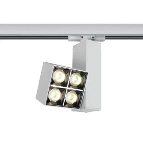 ONE Light Mirror Square - Stromschienenstrahler - 3-Phasen-Schienensystem - 8 x 5,4 x 14,8 cm - 15W LED inkl. - weiß