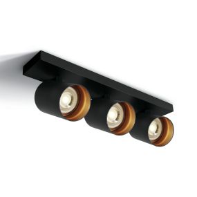ONE Light Retro GU10 Spots - Aufbaustrahler 3L - 39 x 7 x 10 cm - schwarz