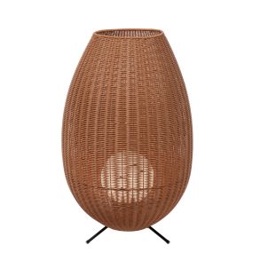 Lucide Colin - wiederaufladbare Stehleuchte für den Außenbereich - Ø 50 x 79 cm - 3 Stufen Dimmer - 3W dimmbare LED inkl - IP44 - helles Holz