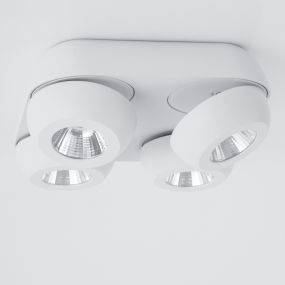 Nova Luce Gon - Aufbaustrahler 4L - 25 x 25 x 9 cm - 4 x 5W LED inkl. - sandweiß