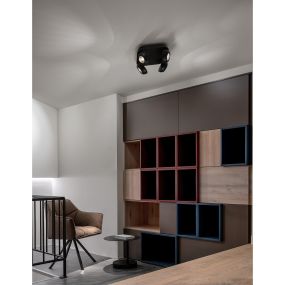 Nova Luce Gon - Aufbaustrahler 4L - 25 x 25 x 9 cm - 4 x 5W LED inkl. - Sand schwarz
