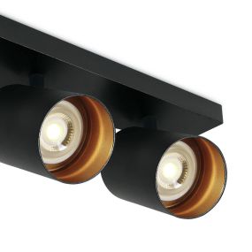ONE Light Retro GU10 Spots - Aufbaustrahler 2L - 26 x 7 x 10 cm - schwarz