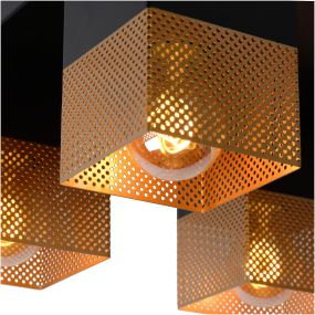 Lucide Renate - Deckenleuchte - 32 x 32 x 16 cm - schwarz und matt gold