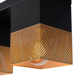 Lucide Renate - Deckenleuchte - 32 x 10 x 16 cm - schwarz und matt gold