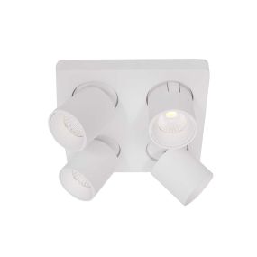 Artdelight Laguna - Aufbaustrahler 4L - 22 x 22 x 9,5 cm - 4 x 6W dimmbare LED inkl - weiß