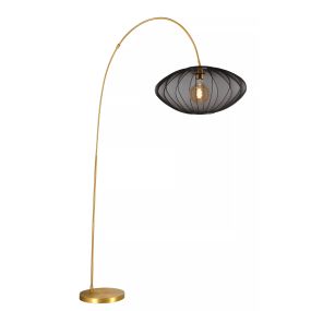Lucide Corina - Stehleuchte - 131 x 55 x 192 cm - Schwarz und Messing