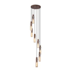 Searchlight Sweden II - Pendelleuchte - Ø 42 x 300 cm - mokka und bernsteinfarben