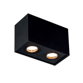 Maxlight Basic Square - Aufbaustrahler 2L - 19 x 12 cm - schwarz