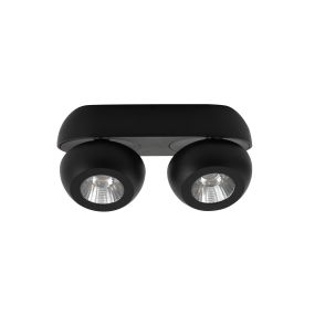 Nova Luce Gon - Aufbaustrahler 2L - 25 x 11 x 9 cm - 2 x 5W LED inkl. - Sand schwarz