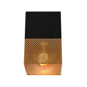 Lucide Renate - Deckenleuchte - 10 x 10 x 16 cm - schwarz und matt gold