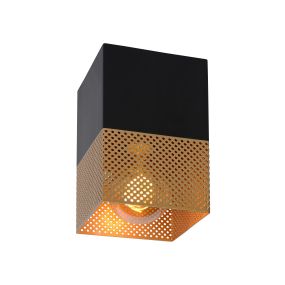 Lucide Renate - Deckenleuchte - 10 x 10 x 16 cm - schwarz und matt gold