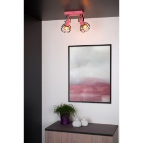 Lucide Pola - Aufbaustrahler 2L - 28 x 10,5 x 15 cm - rosa