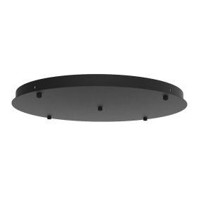 Artdelight Plate - Deckenplatte mit 5 Lichtpunkten - Ø50 x 3 cm - schwarz