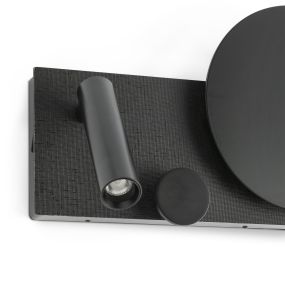 Faro Klee Left - Wandleuchte mit Leselicht - 27 x 3 x 16 cm - 10W+3W dimmbare LED inkl. - strukturiertes Schwarz