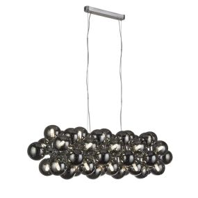 Searchlight Berry - Hängeleuchte - 100 x 40 x 150 cm - Chrom und Rauchglas